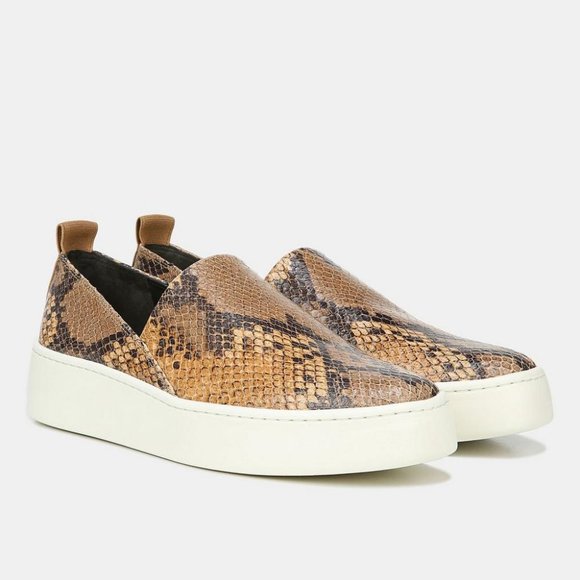 Vince Shoes - VINCE Snake Saxon-2 Slip On Sneaker Natural Taupe